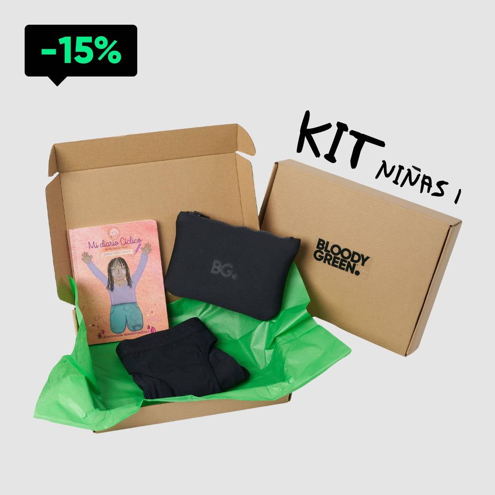 Kit Niñas 1: 1 Calzón Niña Flujo Intenso+1 Diario Miciclo+1 Bloodybag