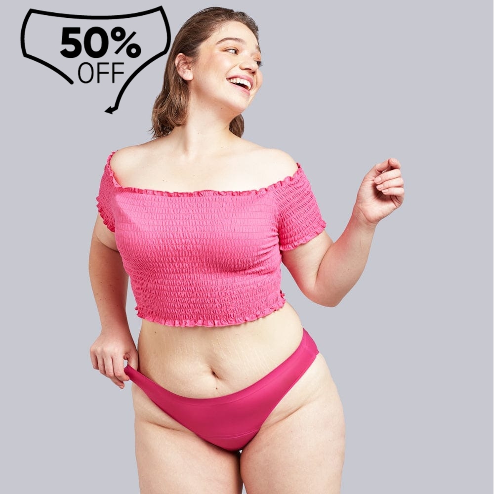 Bikini Sin Costuras Flujo Moderado Fucsia