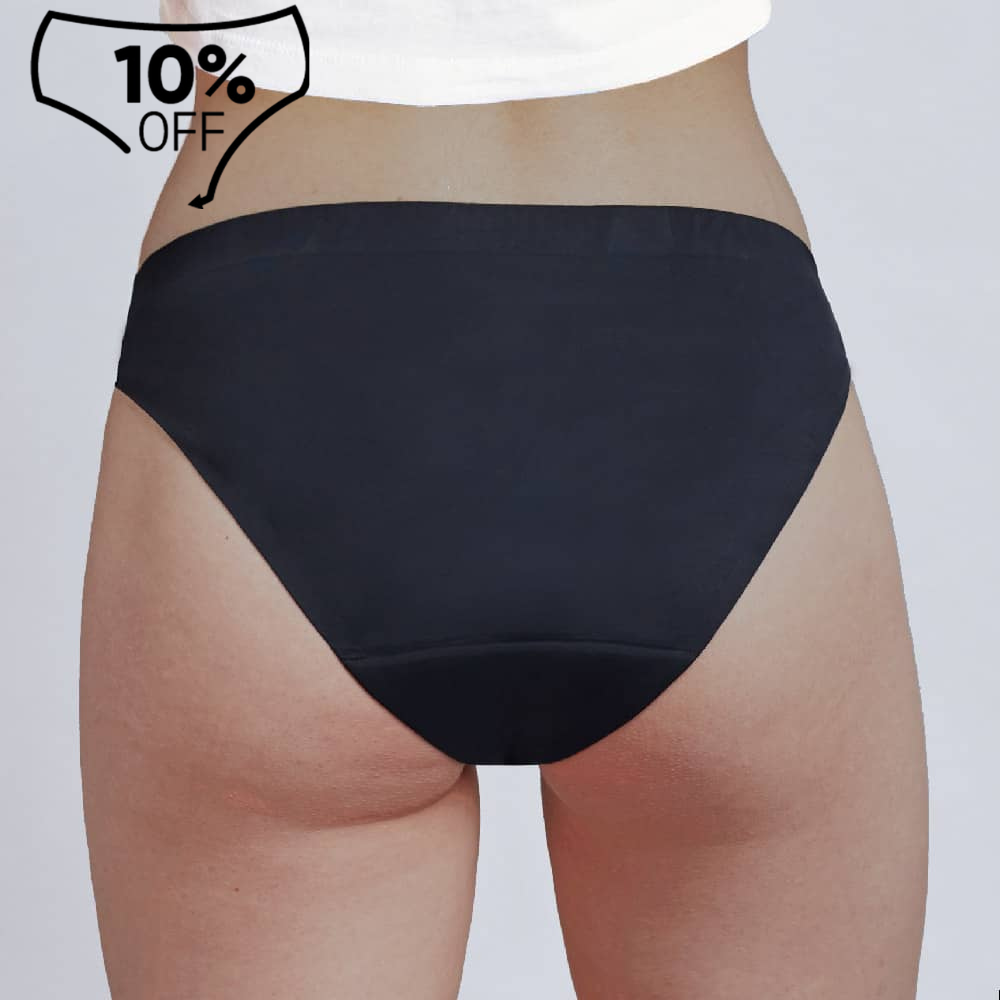 Bikini Sin Costuras Flujo Moderado Negro