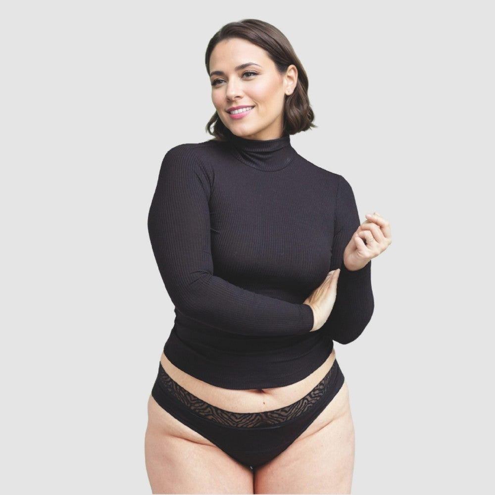 Calzón Menstrual Bikini lujo flujo intenso, Negro, S, M, L, XL, XXL