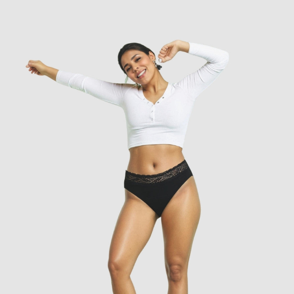 High Waist Flujo Moderado Negro