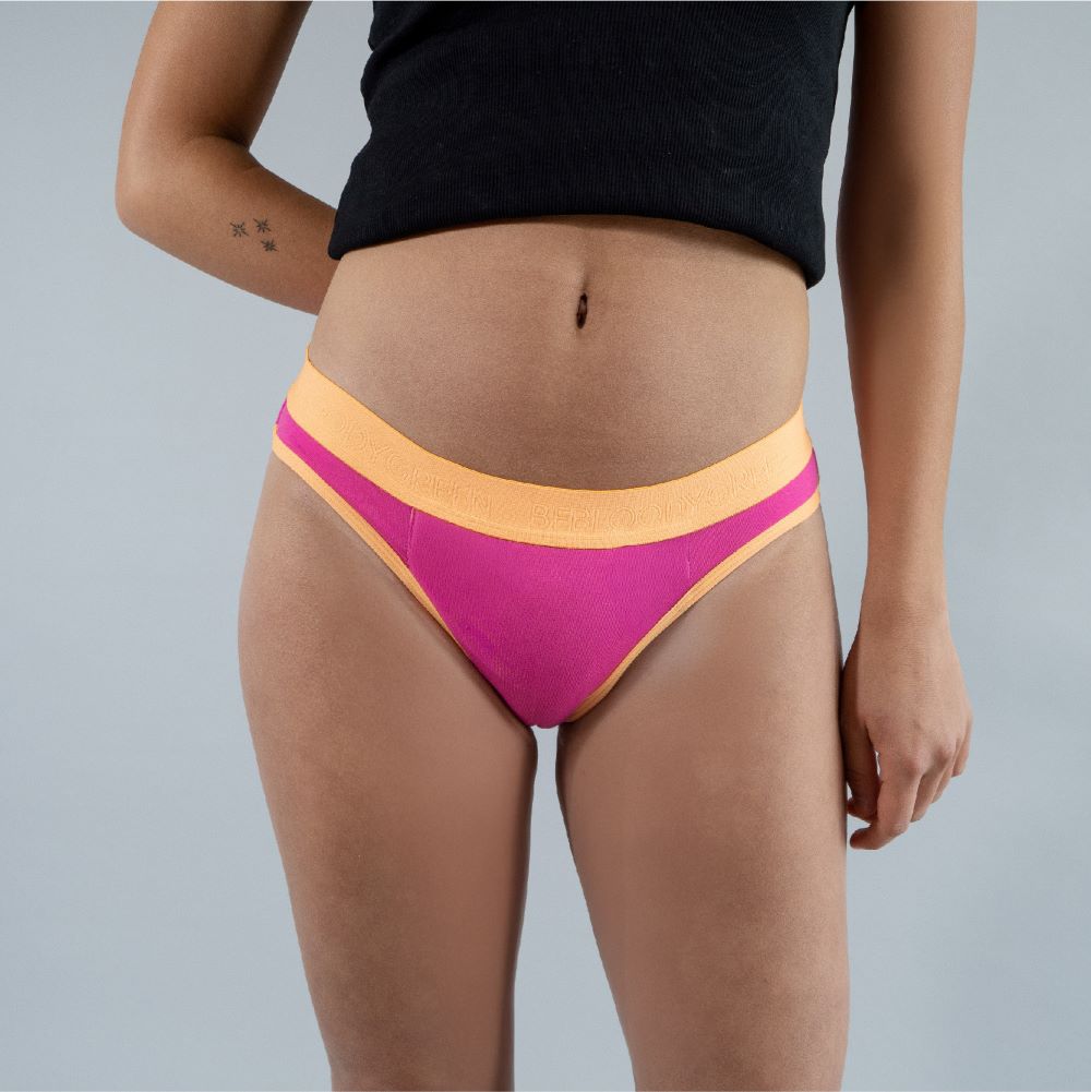 calzón menstrual Niña bikini flujo abundante, Fucsia, 10-11, 12-13, 14-15