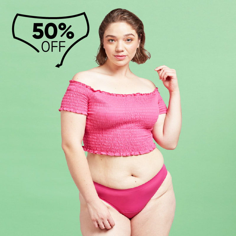Bikini Sin Costuras Flujo Moderado Fucsia