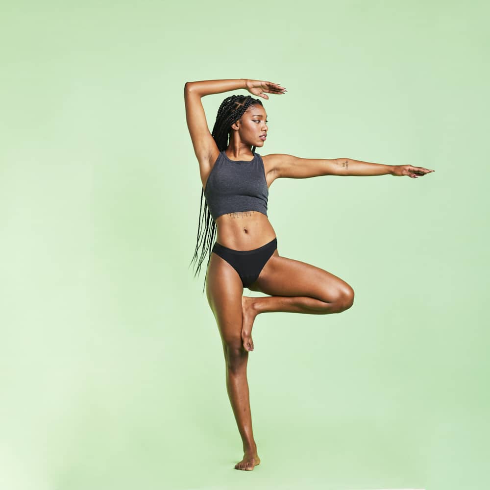 calzón menstrual bikini flujo moderado, Negro, XS, S, M, L, XL, XXL