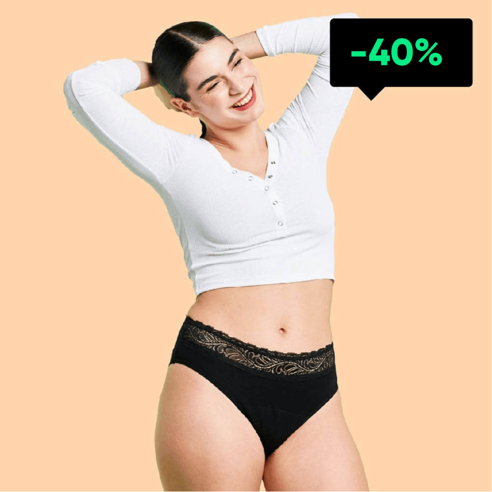 calzón menstrual high waist flujo moderado, Negro, S, M, L, XL, XXL