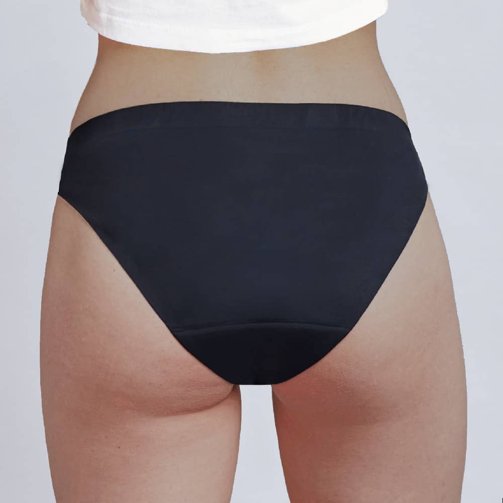 Calzón menstrual sin costuras, Negro, S, M, L, XL