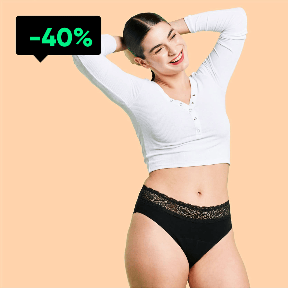 calzón menstrual high waist flujo moderado, Negro, S, M, L, XL, XXL