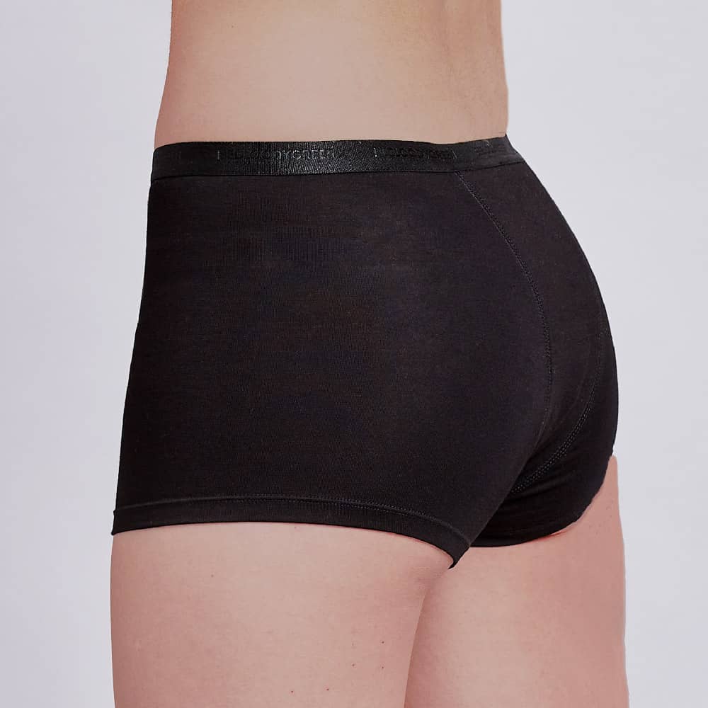 Calzones Menstruales Short Flujo Intenso, Negro, XS, S, M, L, XL