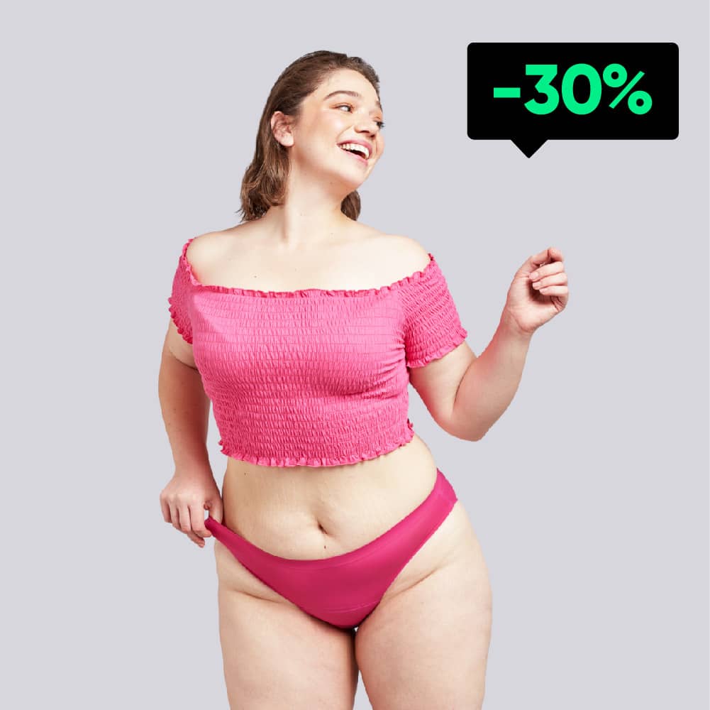 Bikini Sin Costuras Flujo Moderado Fucsia