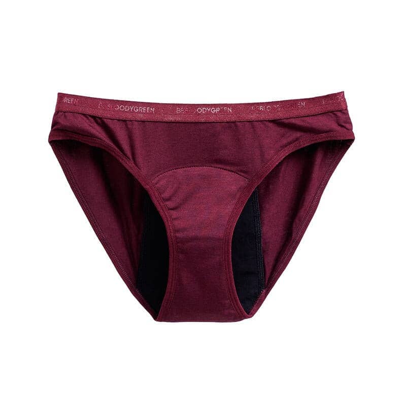 Calzón Menstrual Bikini flujo intenso, Burdeo, XS, S, M, L, XL, XXL