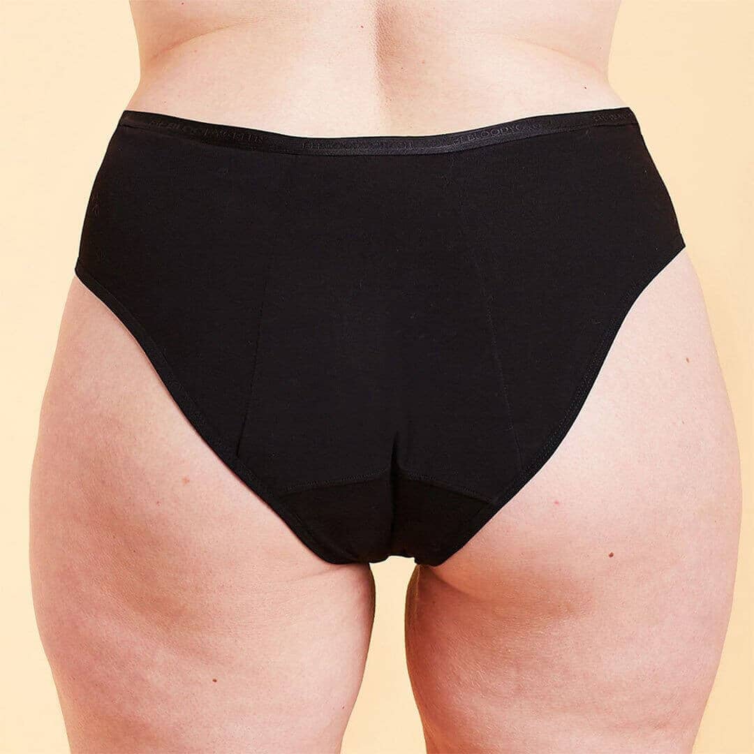 Calzón Menstrual Bikini flujo intenso, Negro, XS, S, M, L, XL, XXL