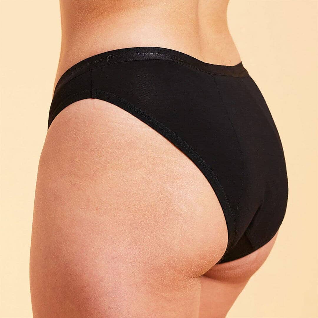 Calzón Menstrual Bikini flujo intenso, Negro, XS, S, M, L, XL, XXL