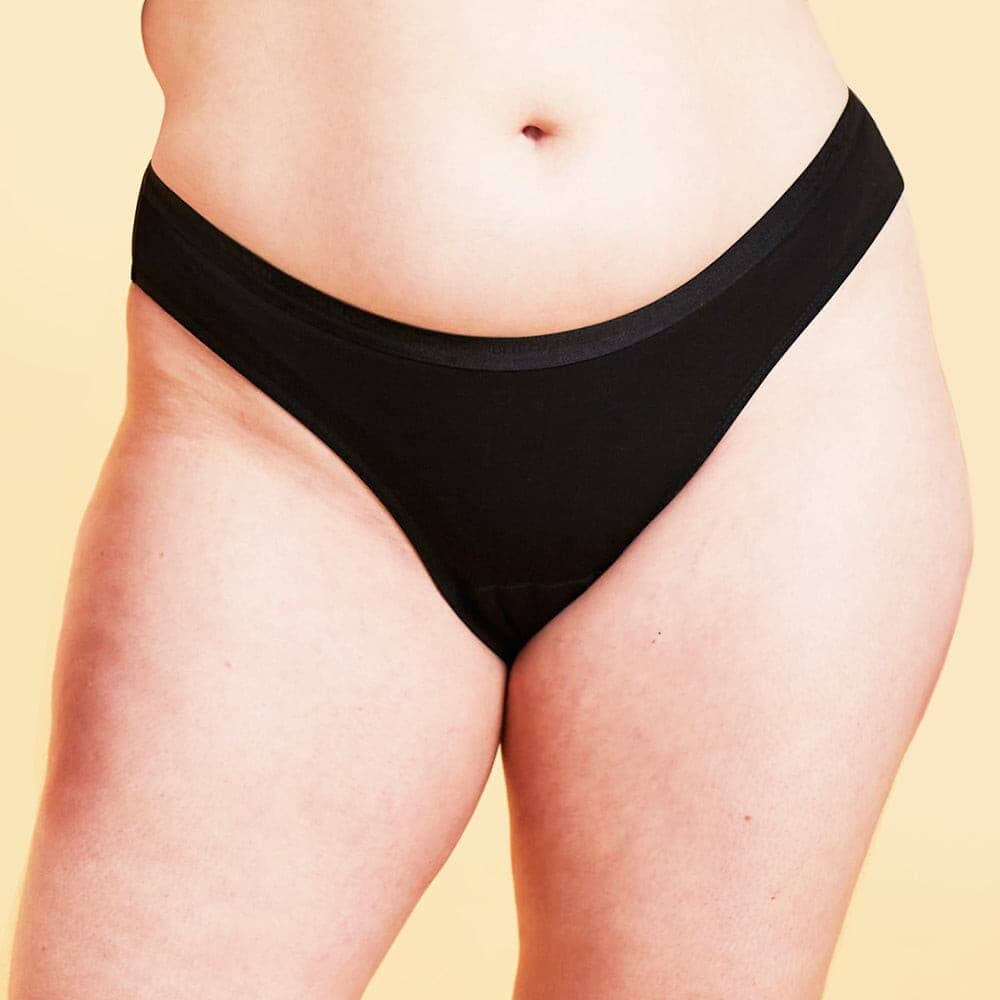 Calzón Menstrual Bikini flujo intenso, Negro, XS, S, M, L, XL, XXL