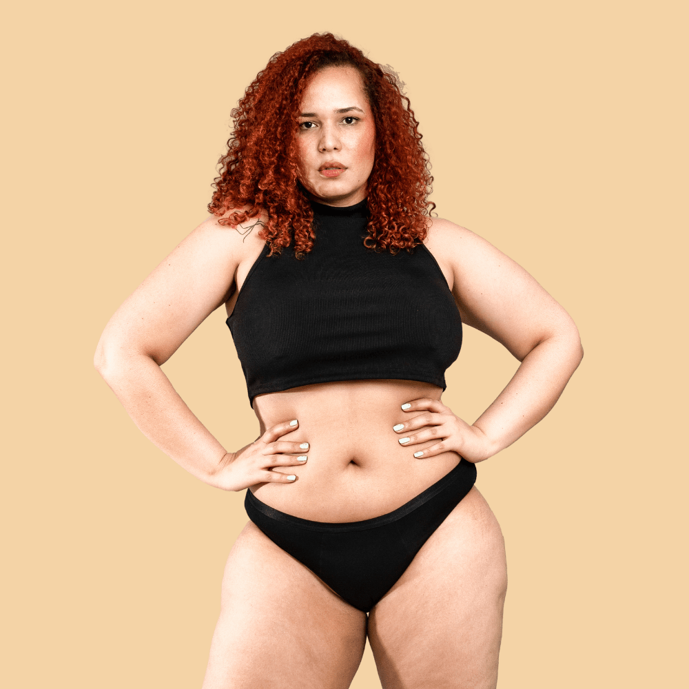 Calzón Menstrual Bikini ultra flujo abundante, Negro, XS, S, M, L, XL