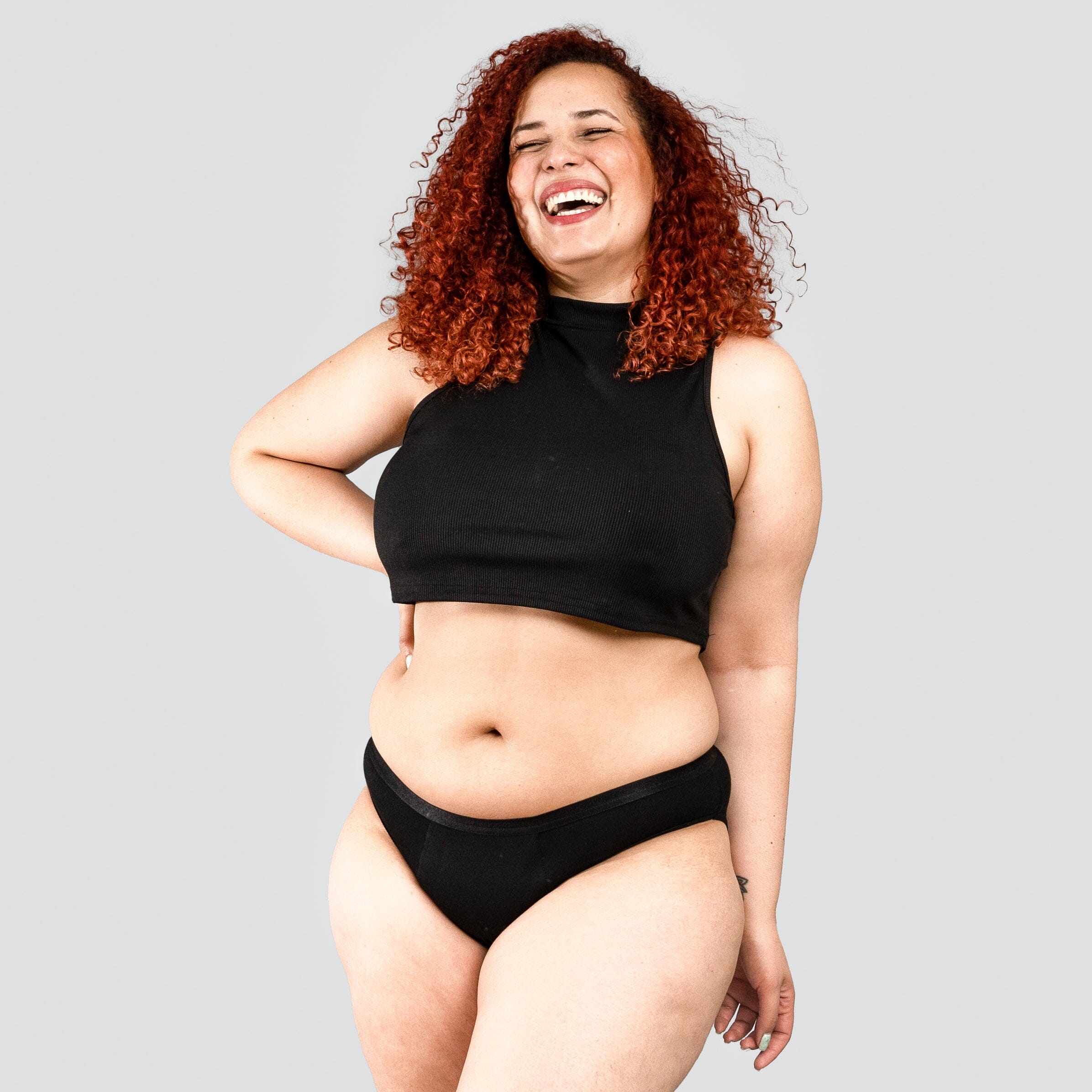 Calzón Menstrual Bikini ultra flujo abundante, Negro, XS, S, M, L, XL