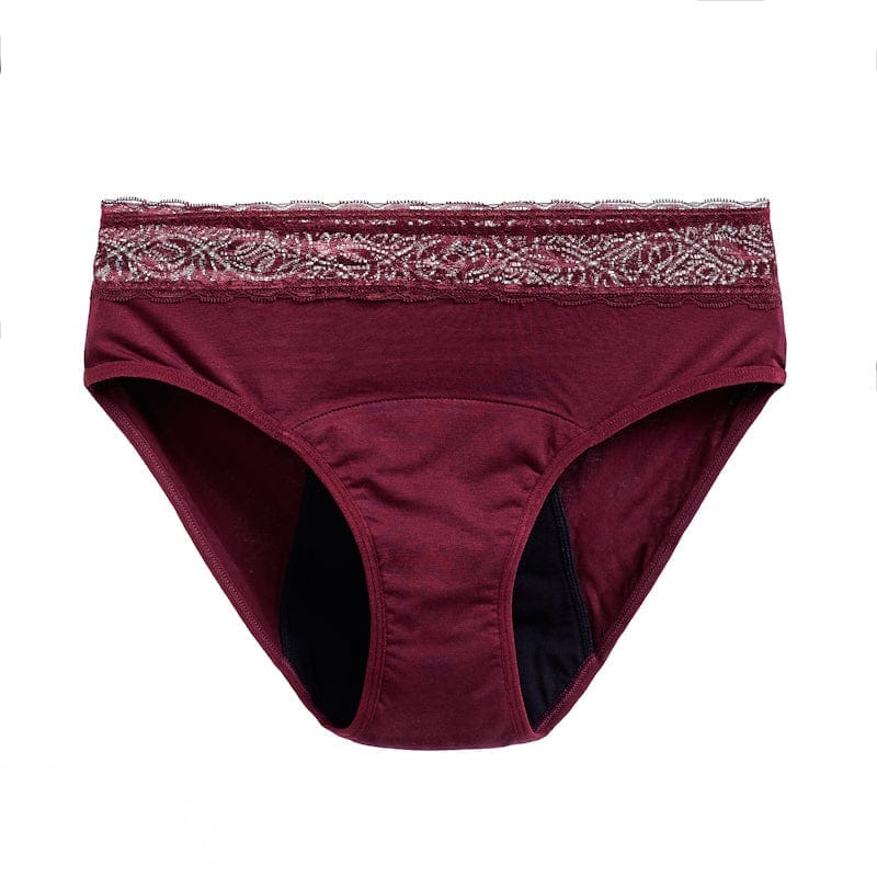 Calzón Menstrual High Waist Flujo Intenso, Burdeo, S, M, L, XL, XXL