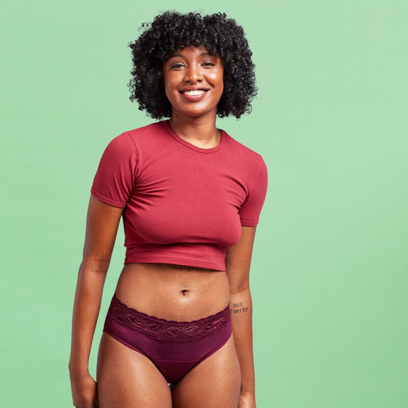 Calzón Menstrual High Waist Flujo Intenso, Burdeo, S, M, L, XL, XXL