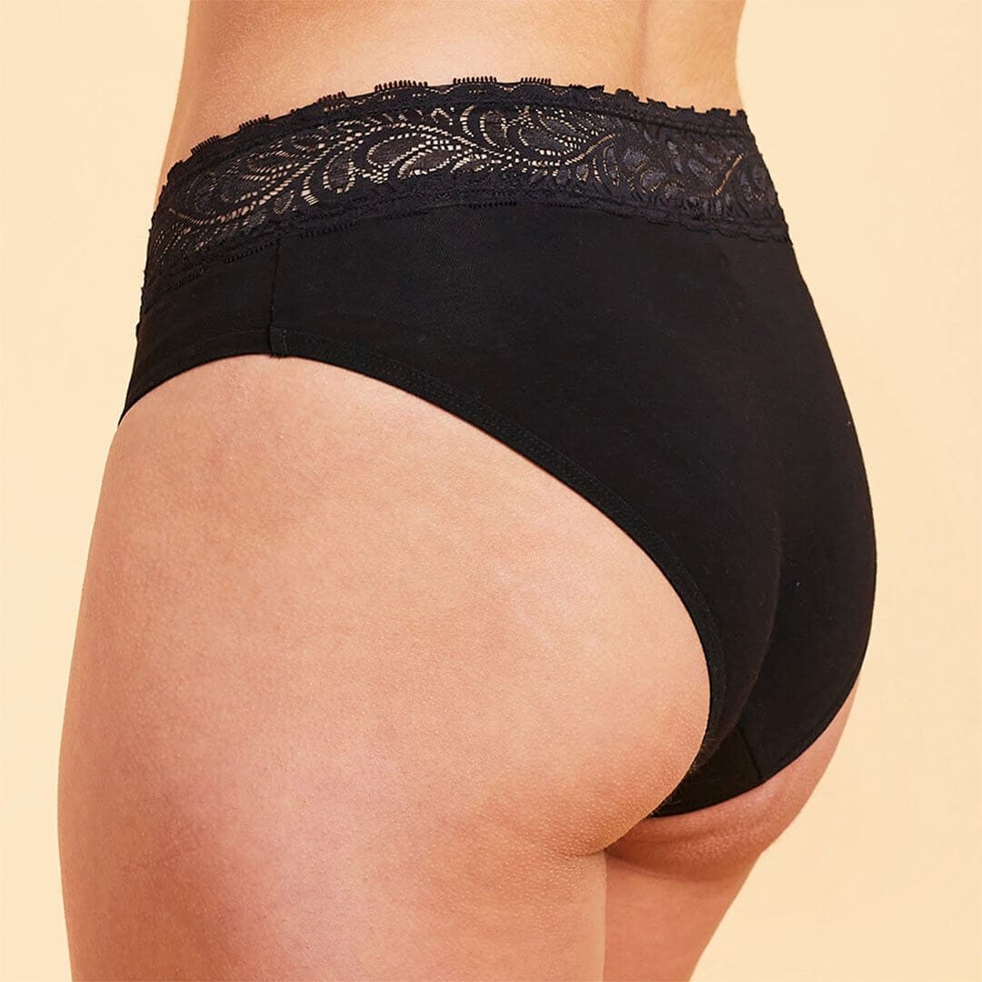 calzón menstrual high waist flujo moderado, Negro, S, M, L, XL, XXL