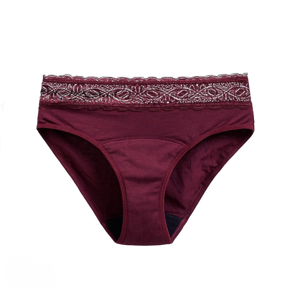calzón menstrual high waist flujo moderado, burdeo, S, M, L, XL, XXL