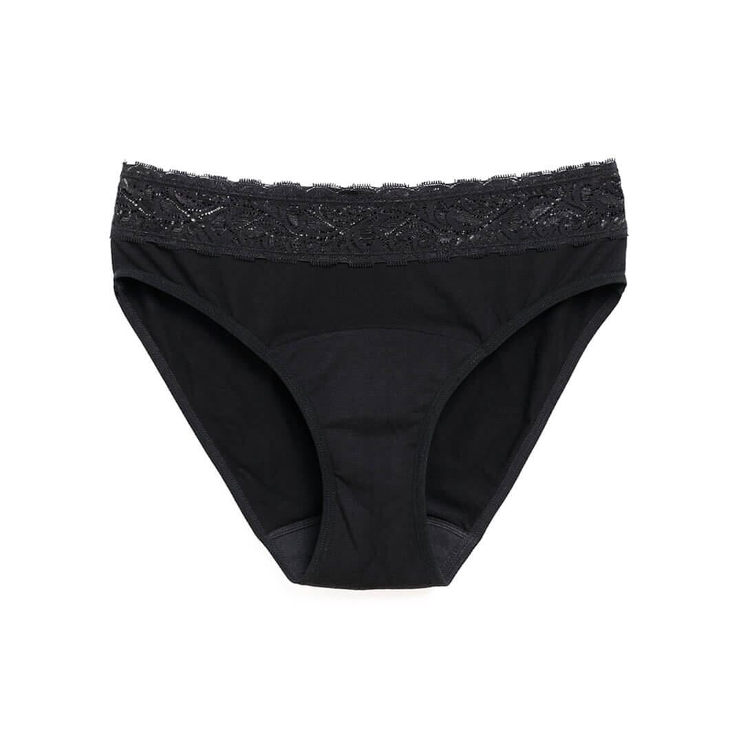 calzón menstrual high waist flujo moderado, Negro, S, M, L, XL, XXL
