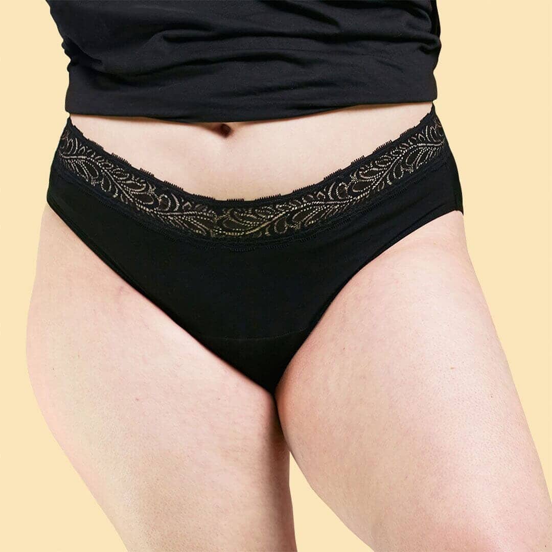 calzón menstrual high waist flujo moderado, Negro, S, M, L, XL, XXL
