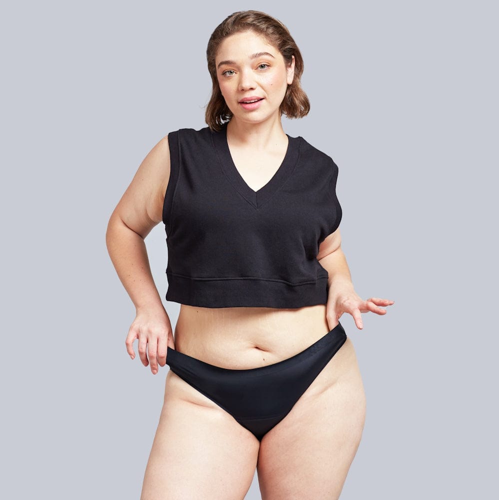 calzón menstrual sin costuras, Negro, S, M, L, XL