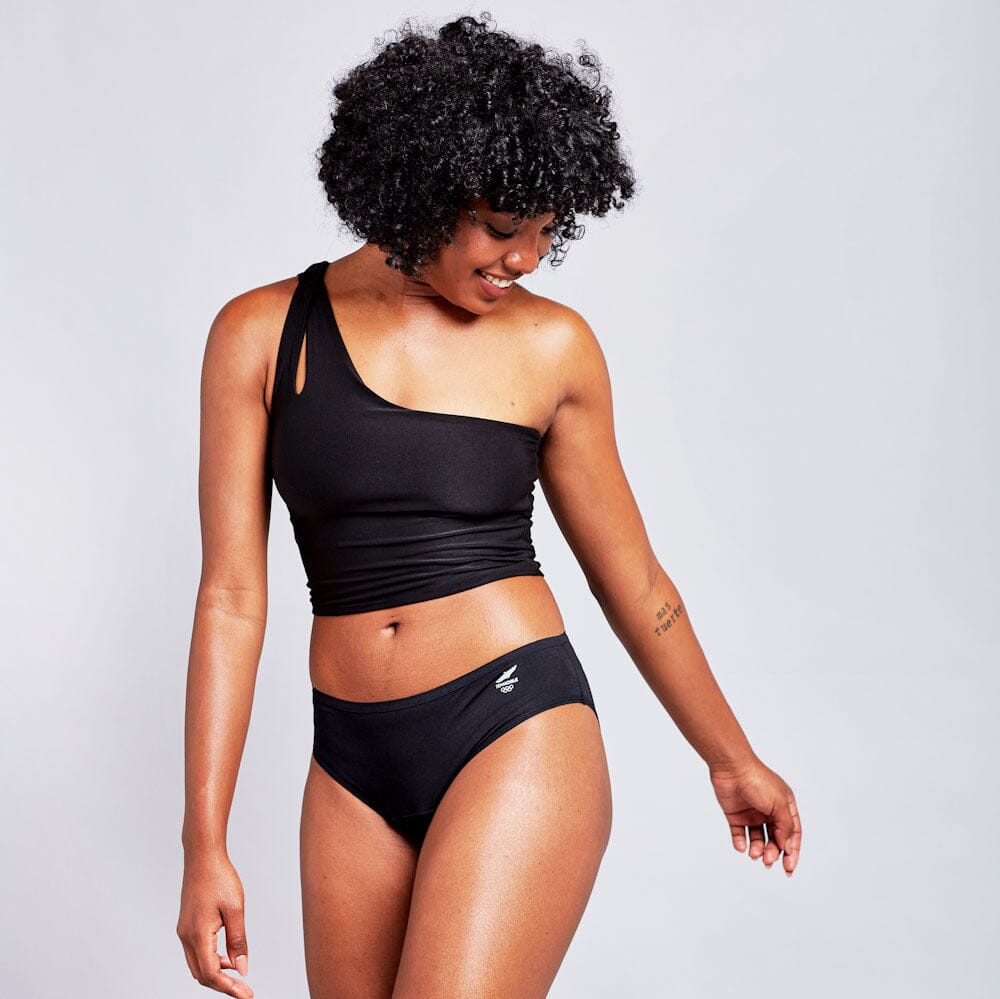 Calzones Menstruales Sport Flujo moderado, Negro, XS, S, M, L, XL