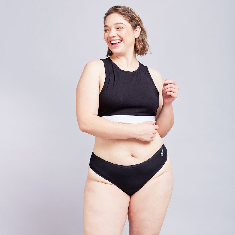 Calzones Menstruales Sport Flujo moderado, Negro, XS, S, M, L, XL