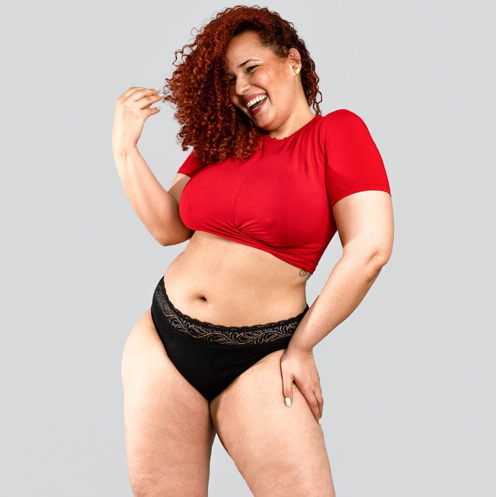 Calzón Menstrual High Waist Flujo Abundante, Negro, S, M, L, XL, XXL