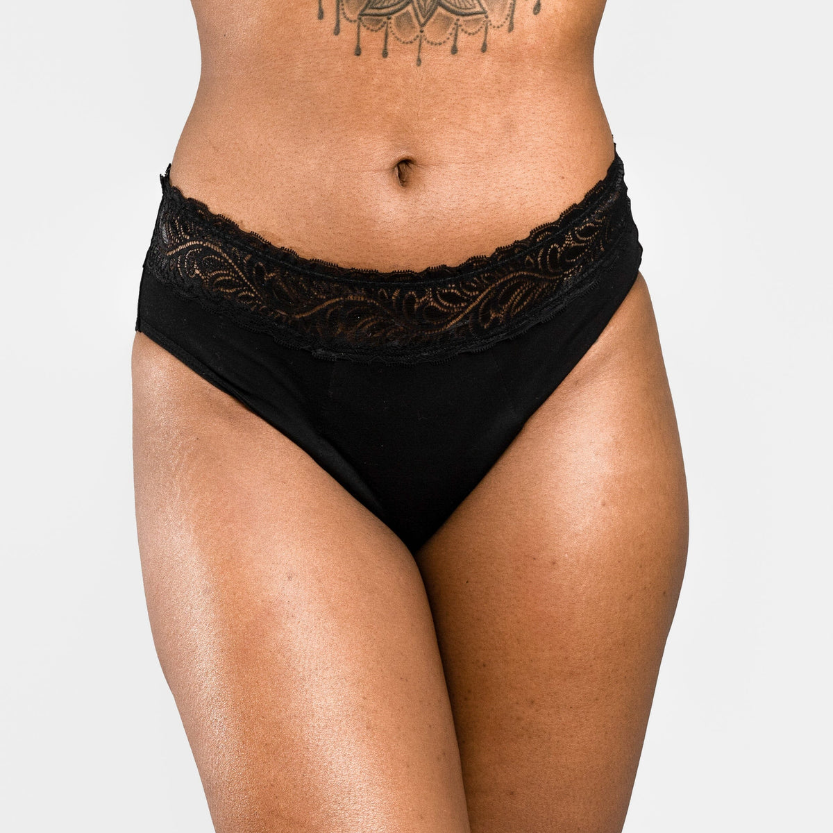 Calzón Menstrual High Waist Flujo Abundante, Negro, S, M, L, XL, XXL