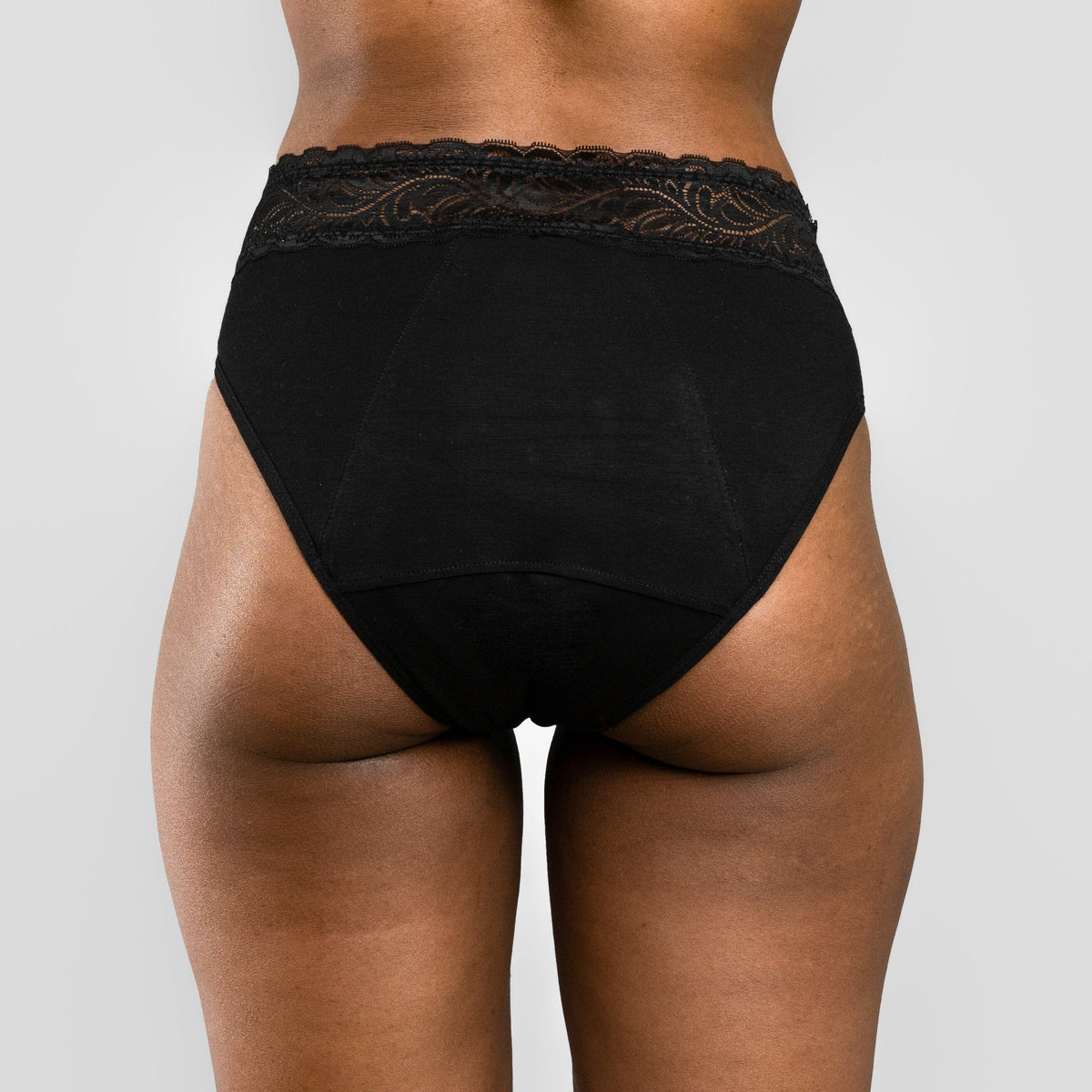 Calzón Menstrual High Waist Flujo Abundante, Negro, S, M, L, XL, XXL